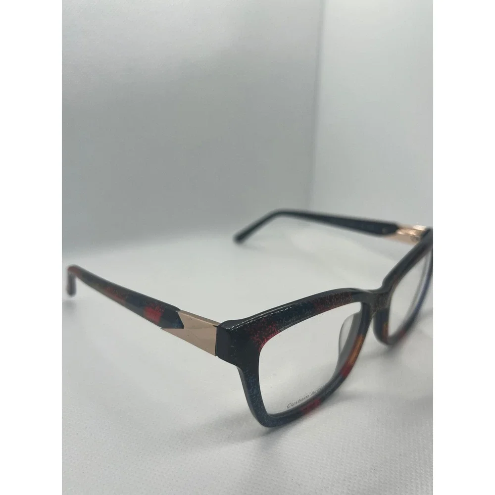 L.A.M.B. LA083 Designer Eyeglasses Frames Cat Eye Multicolor Gold‎ Accents